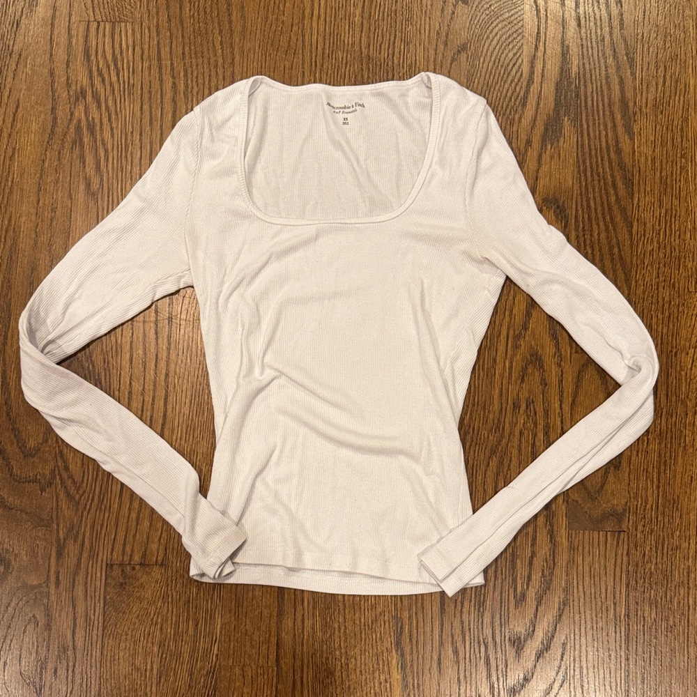Abercrombie & Fitch White Long Sleeve Shirt